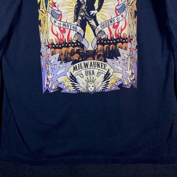 Harley Davidson Womens Shirt Black Motor Queens Milwaukee Long Sleeve Large - Picture 4 of 15